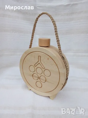 Дървена бъклица със стъклен контейнер 200мл., снимка 3 - Други - 49694492