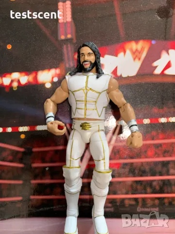 Екшън фигура WWE Seth Rollins Сет Ролинс Mattel Elite figure играчка All White, снимка 6 - Колекции - 49511552