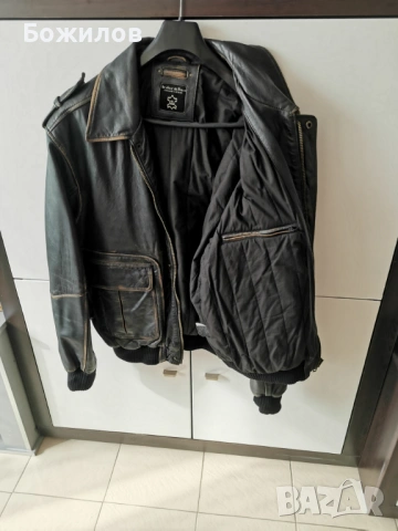 Мъжко кожено яке XL, снимка 2 - Якета - 53694457