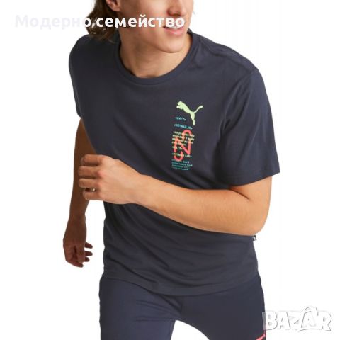 Мъжка тениска puma x neymar jr 24 7 graphic football tee navy, снимка 3 - Тениски - 46787915