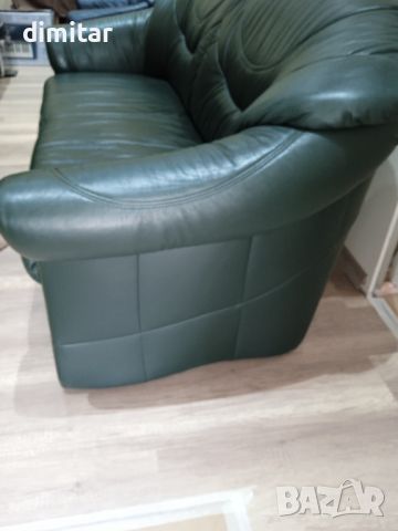 Холандски кожен диван- зелен  , снимка 4 - Дивани и мека мебел - 45715124