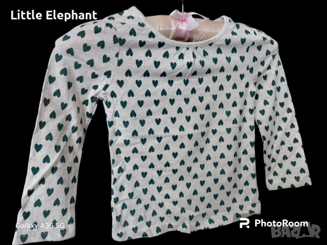 Блузка с дълъг ръкав за 2-3 год мом зелени сърца,колекция"Hearts",Англия/нова
