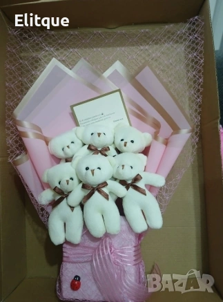 🎁 Премиум Плюшен Букет – Подаръци за рожден ден – Подарък за любима  , снимка 4 - Други - 53078877