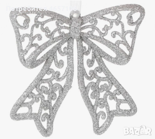 Коледна украса за елха - Блестяща панделка, снимка 3 - Декорация за дома - 52494719