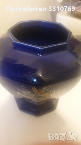 Красиви порцеланови вази с много кобалт и злато. , снимка 7 - Вази - 52511832