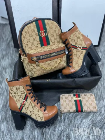 дамски боти на ток gucci burberry , снимка 5 - Дамски боти - 49119691