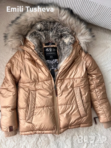 Дамско пухкаво яке Navahoo в златист цвят, снимка 4 - Якета - 53309325
