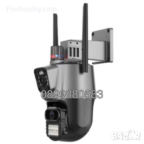 Безжична двойна WiFi управляема Ultra HD камера с нощно виждане 8 х ZOOM и аларма, снимка 3 - HD камери - 51541942