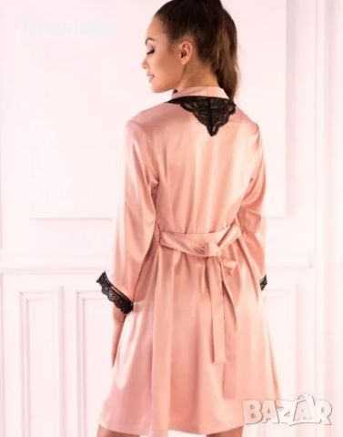 Сатенен халат с прашки в розово Ariladyen LivCo Corsetti Fashion (008), снимка 2 - Бельо - 46372605