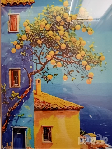 Картина/принт/Средиземноморски пейзаж в рамка 21/ 30см., снимка 2 - Картини - 53841921