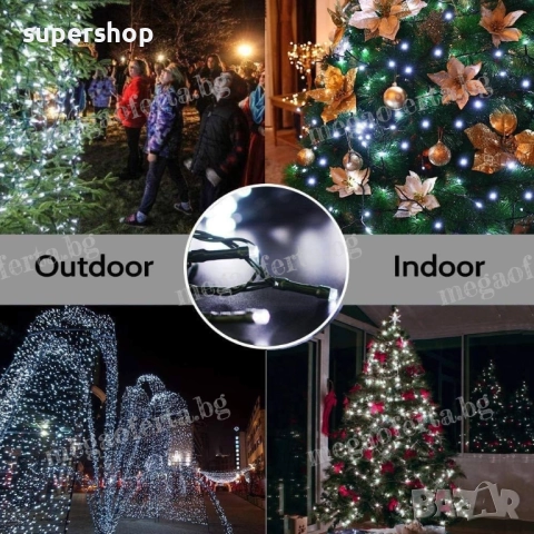 Коледни лампички 50м. с 250 Led диода в студена бяла светлина, снимка 10 - Други - 52566446