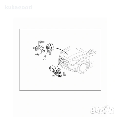 Ключ за преден капак за Mercedes B-Class W246, снимка 7 - Части - 54054790