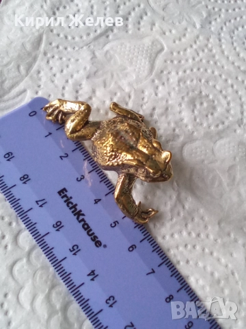 Бронзова фигурка на жаба малка 52540, снимка 7 - Колекции - 52589601
