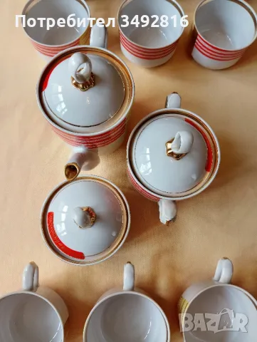 Много красив руски сервиз за чай , снимка 2 - Антикварни и старинни предмети - 50166934
