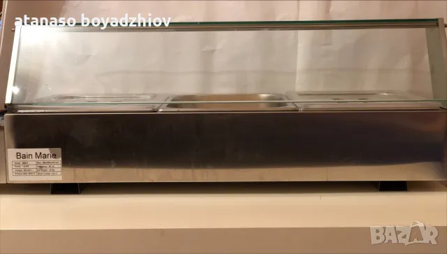 Топла витрина с водна баня-BAIN MARIE(9O5/350/315мм)-1.5KW-15kg=230лв от Банско, снимка 3 - Витрини - 48065630