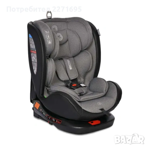 LORELLI Premium Стол за кола ARES I-SIZE 360° ISOFIX (40-150 см) GREY
