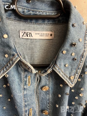 Zara дънкова риза с камъни, снимка 3 - Ризи - 45820846