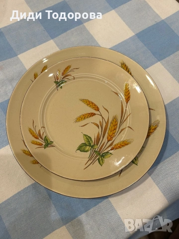 Ретро керамични чинии, снимка 4 - Чинии - 53576846