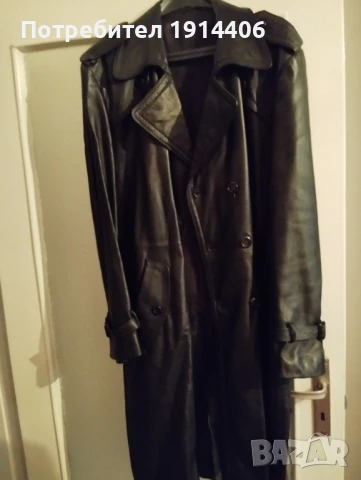 Елегантно кожено мъжко манто естествена кожа, снимка 2 - Палта - 50585532