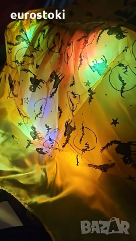 Cloudkids „Светеща вещица“ Хелоуин костюм за момиче, рокля + шапка + вълшебна пръчка + торбичка , снимка 5 - Детски комплекти - 52092421