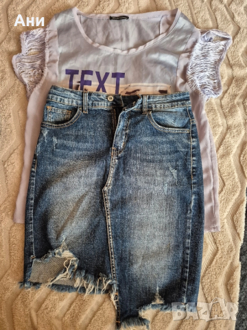 Лот дънкова пола и блуза