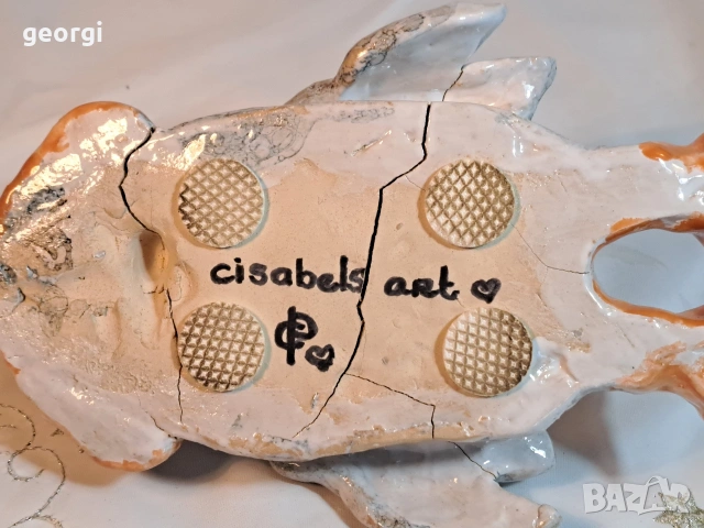 керамична скулптура кокошка уникат   32/5, снимка 8 - Декорация за дома - 53218078