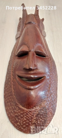 дърворезба масив Африка ръчна изработка за ценители 60см, снимка 4 - Декорация за дома - 51942233