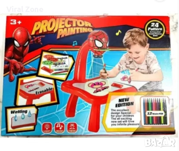 Детска масичка за рисуване с вграден проектор. , снимка 7 - Рисуване и оцветяване - 52667854