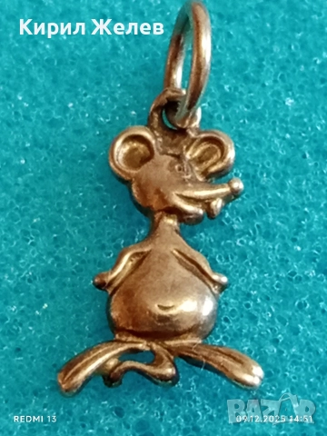 Сребърен медальон във формата на МИШКА много красив стилен дизайн 52404, снимка 3 - Колиета, медальони, синджири - 52708123