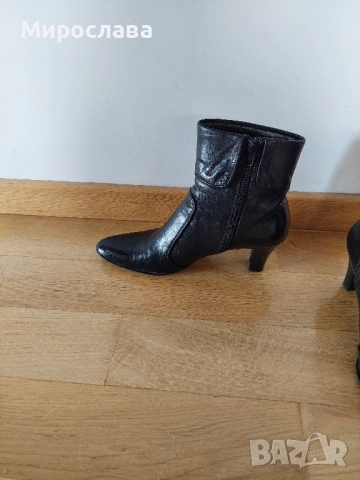 Боти черни немски естествена кожа , снимка 2 - Дамски боти - 52490139