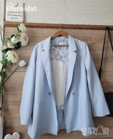Светло син блейзър сако, снимка 6 - Сака - 51795822