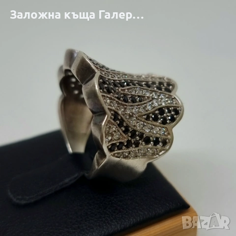 Сребърен пръстен 925 с фианити – 9,43г, снимка 4 - Пръстени - 54279712