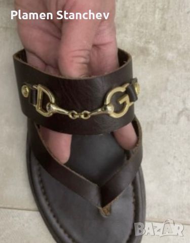 Продавам стилни мъжки чехли от естествена кожа, снимка 2 - Мъжки чехли - 45372812