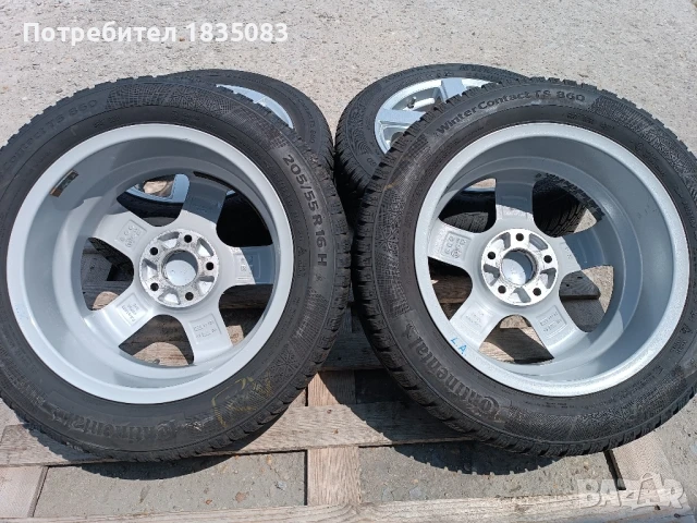 Лети джанти 16ки 5х112 OZ + зимни гуми 205/55/16 Continental, снимка 9 - Гуми и джанти - 50449287