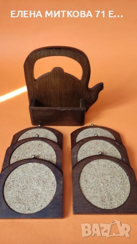 Винтидж комплект поставки за чаши+стойка, снимка 3 - Аксесоари за кухня - 54131164