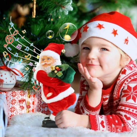 Танцуващ Дядо Коледа с музика и светлини – празнично настроение у дома, снимка 5 - Музикални играчки - 52582827