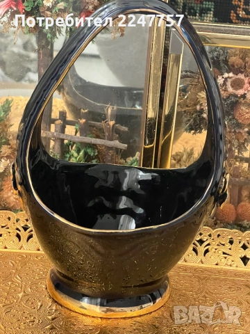 Ваза кошница порцелан Echt Kobalt, снимка 5 - Антикварни и старинни предмети - 53022220