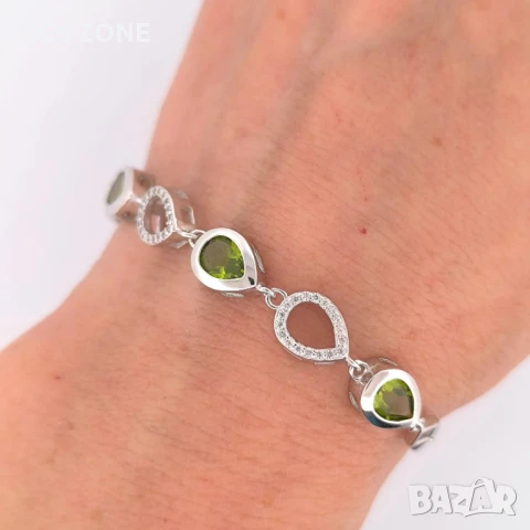 гривна от сребро 925 с перидот