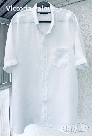 Ленена риза GANT оригинал, 100% лен, снежнобяла, 3XL, Португалия