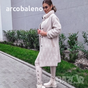 Дамско зашеметяващо елегантно бежово палто   , снимка 9 - Палта, манта - 51912956