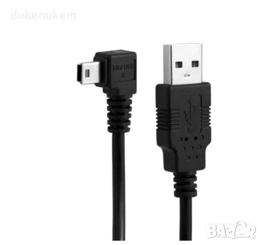 НОВ! USB 2.0 към Mini USB-B 5Pin Data кабел 3м ъглов 90 градуса, снимка 6 - Кабели и адаптери - 47195805