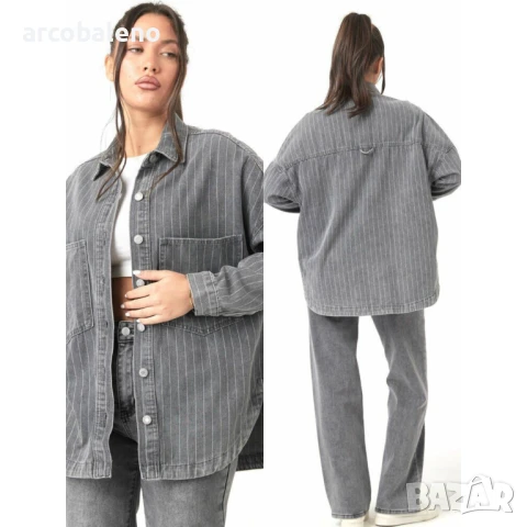 Дамска дънкова риза-яке , снимка 5 - Якета - 51396486