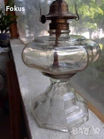 Стъклена газена лампа, снимка 5 - Антикварни и старинни предмети - 53384092