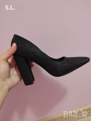 Официални черни обувки, снимка 1 - Дамски обувки на ток - 46131191