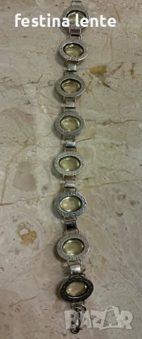 Винтидж сребърна гривна Warmet Agat с естествен халцедон , снимка 4 - Антикварни и старинни предмети - 53156549