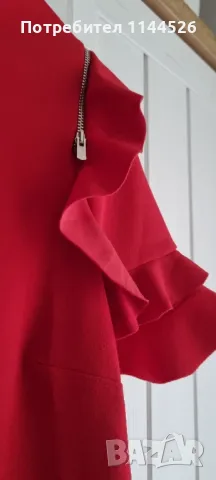 Червена рокля свободен силует, S, снимка 3 - Рокли - 50059050