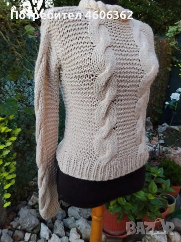 ръчно изплетен пуловер , снимка 3 - Жилетки - 52116951