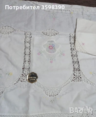 Памучна покривка с ръчна бродерия , снимка 3 - Покривки за маси - 54081873