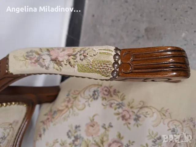 Винтидж кресло Луи XV с богата дърворезба , снимка 6 - Дивани и мека мебел - 49883980