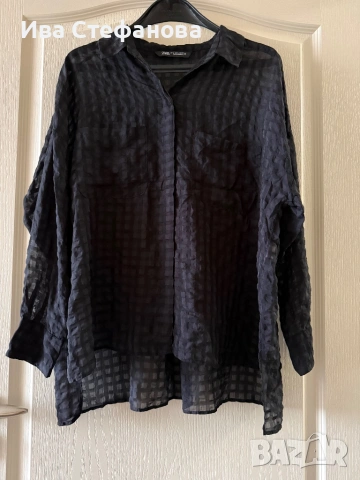 Черна нова свободен силует елегантна риза Мароко Morocco  zara Zara Зара , снимка 3 - Ризи - 54149444